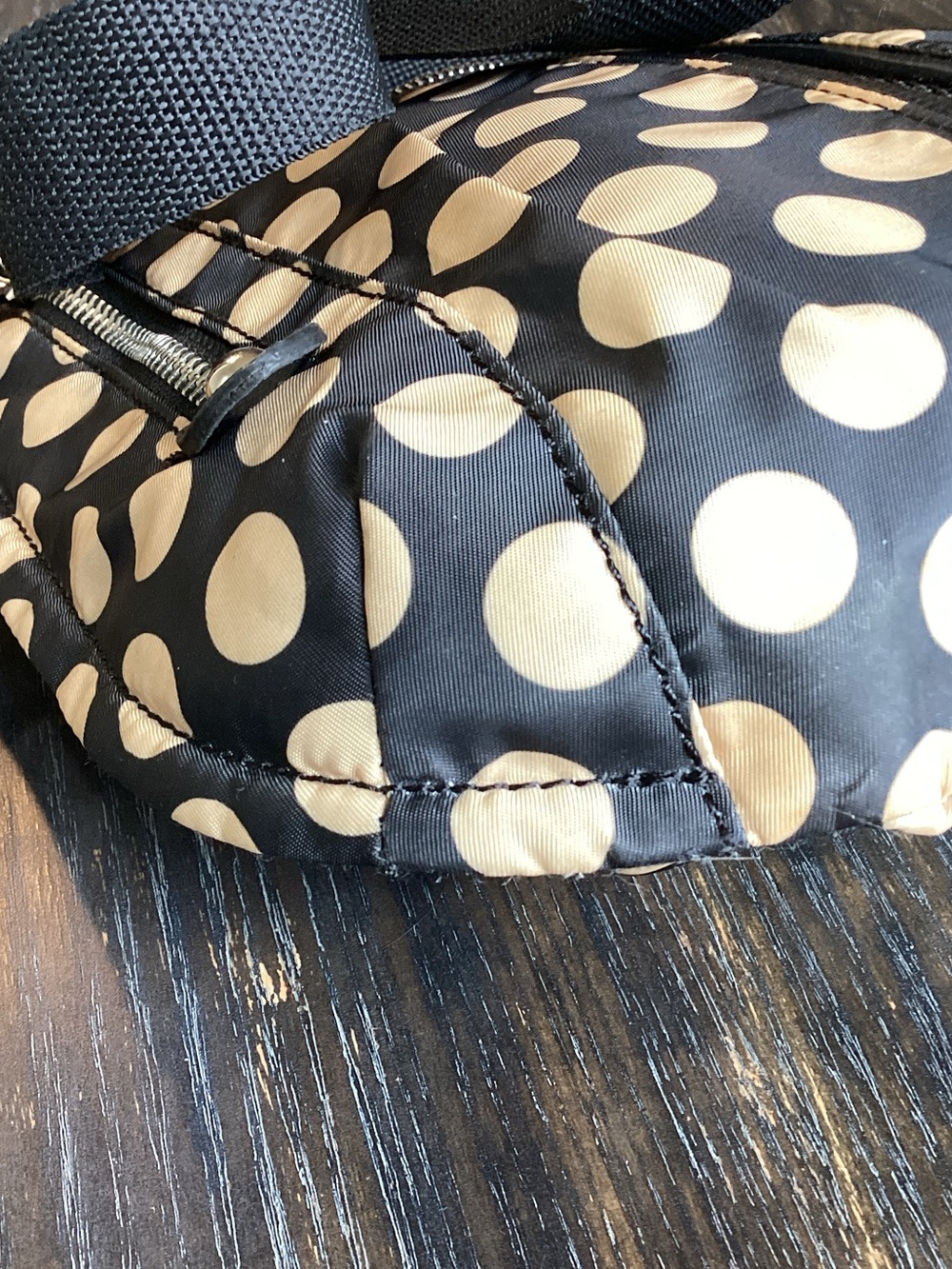 Franco Sarto Black and Cream Polka Dot Crossbody Bag - Picture 5 of 6